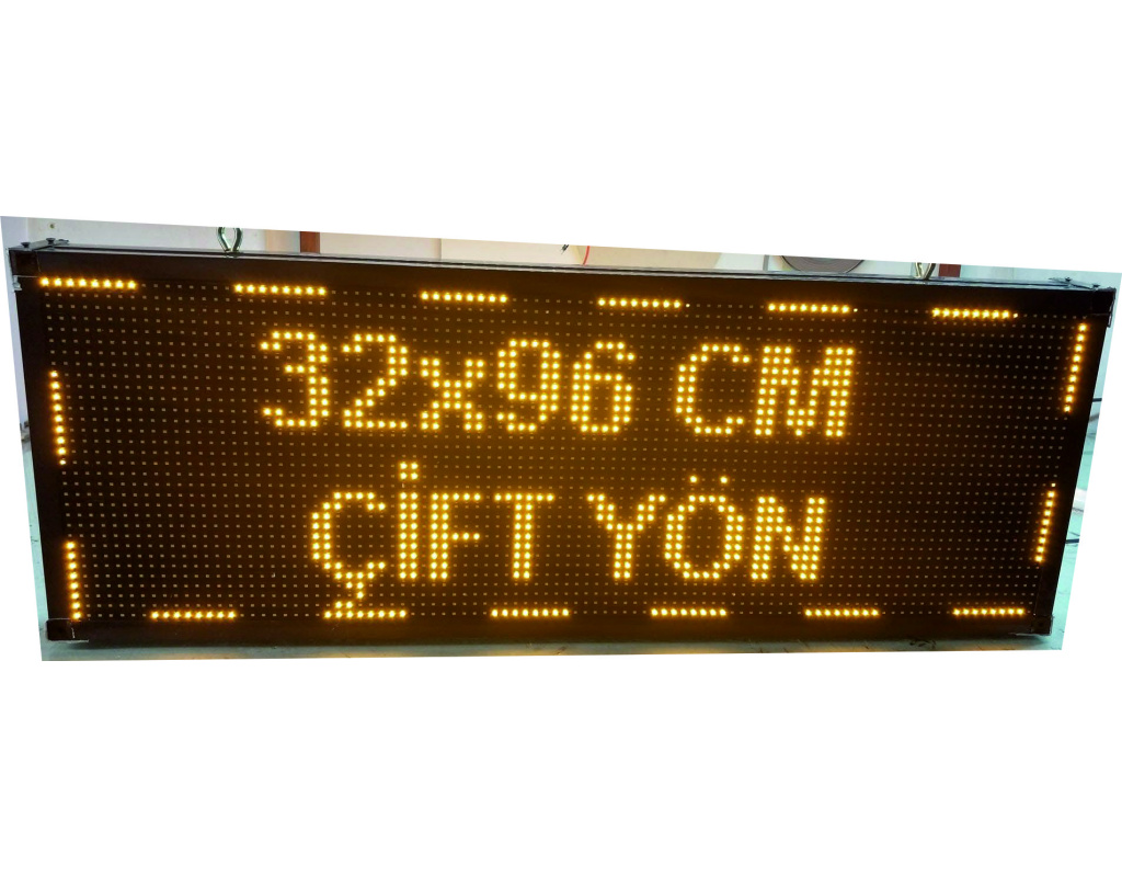 32 x 96 cm çift yön sarı renk kayan yazı led tabela