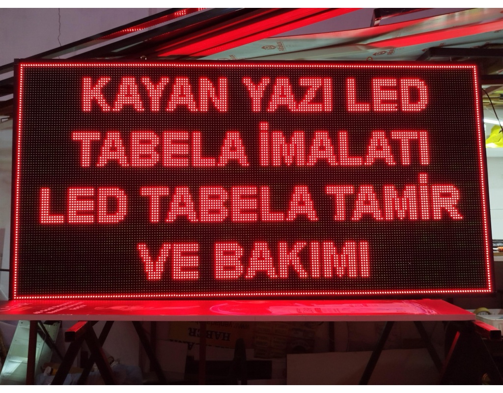 48 x 288 cm sarı renk kayan yazı led tabela